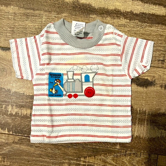 0/3 Months Vintage Kidstuff Two Piece Baby Boy Outfit New With Tags Deadstock - Picture 2 of 6